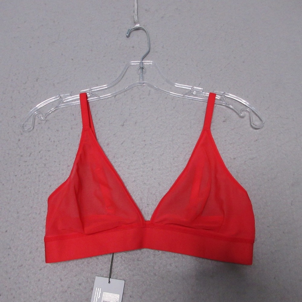 Negative Underwear Bra 3 Sieve Triangle Cherry Red Mesh Unlined Minimalist NWT